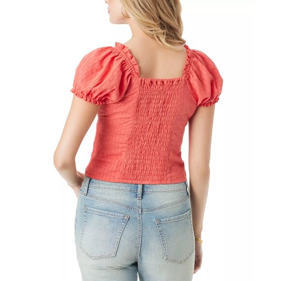 Jessica Simpson Women's Addy Cotton Puff-Sleeve Side Zip Closure Top NWT - Picture 3 of 3